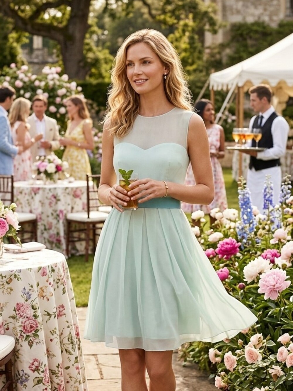 Nwot MaxMara Pastel Mint Green Silk Mini Dress with Belt 14